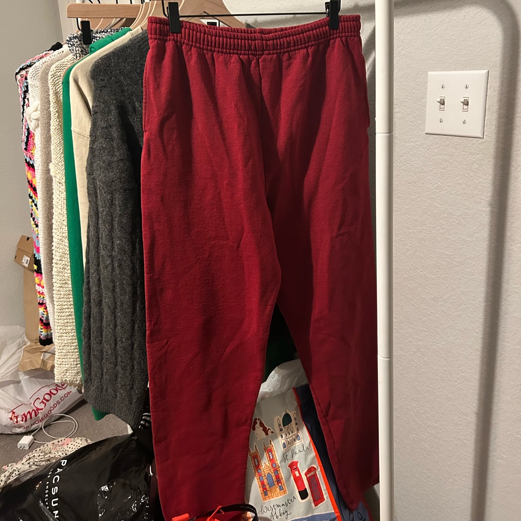 Size Med Red Hanes Sweatpants